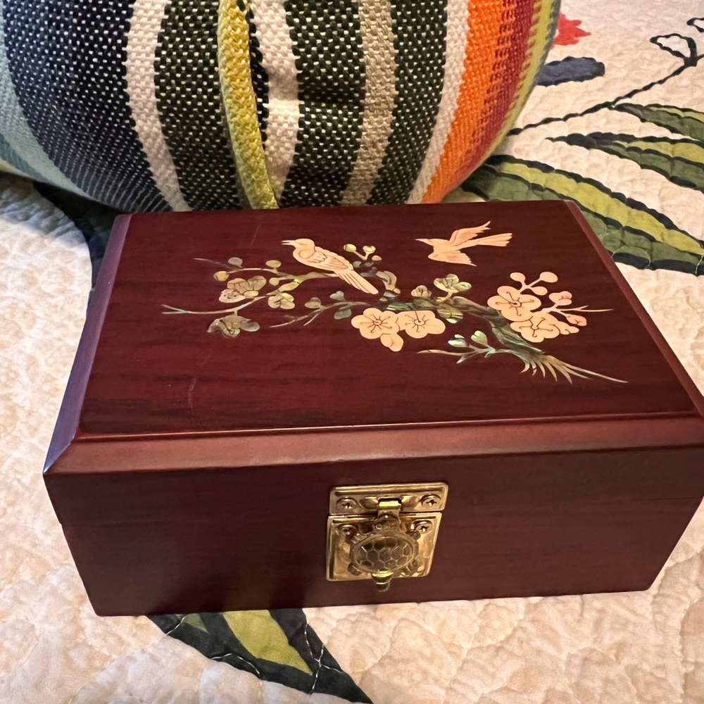 Decorative Wooden Box with Bird Design